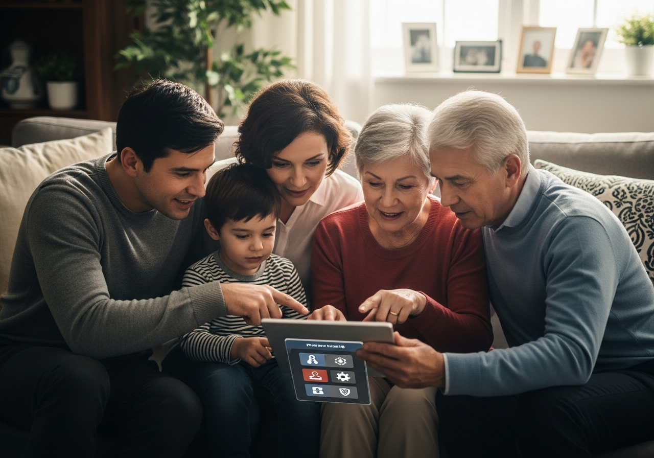 Multi-generation family spending time together