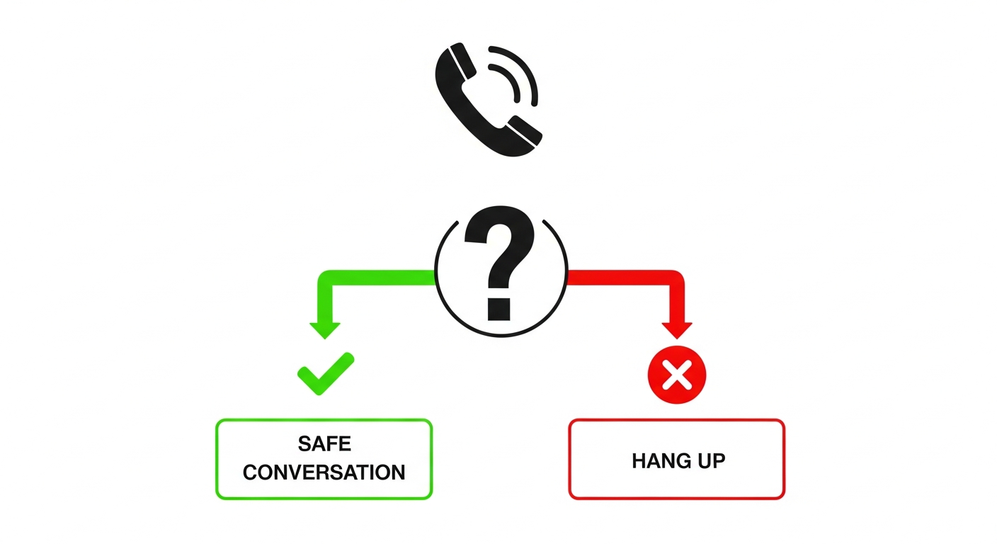 Call flow showing when to hang up
